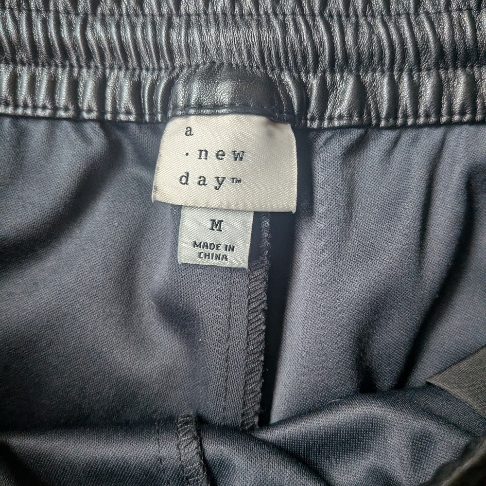 A New Day Faux Leather Drawstring Jogger Pants NWOT Medium - Picture 6 of 11